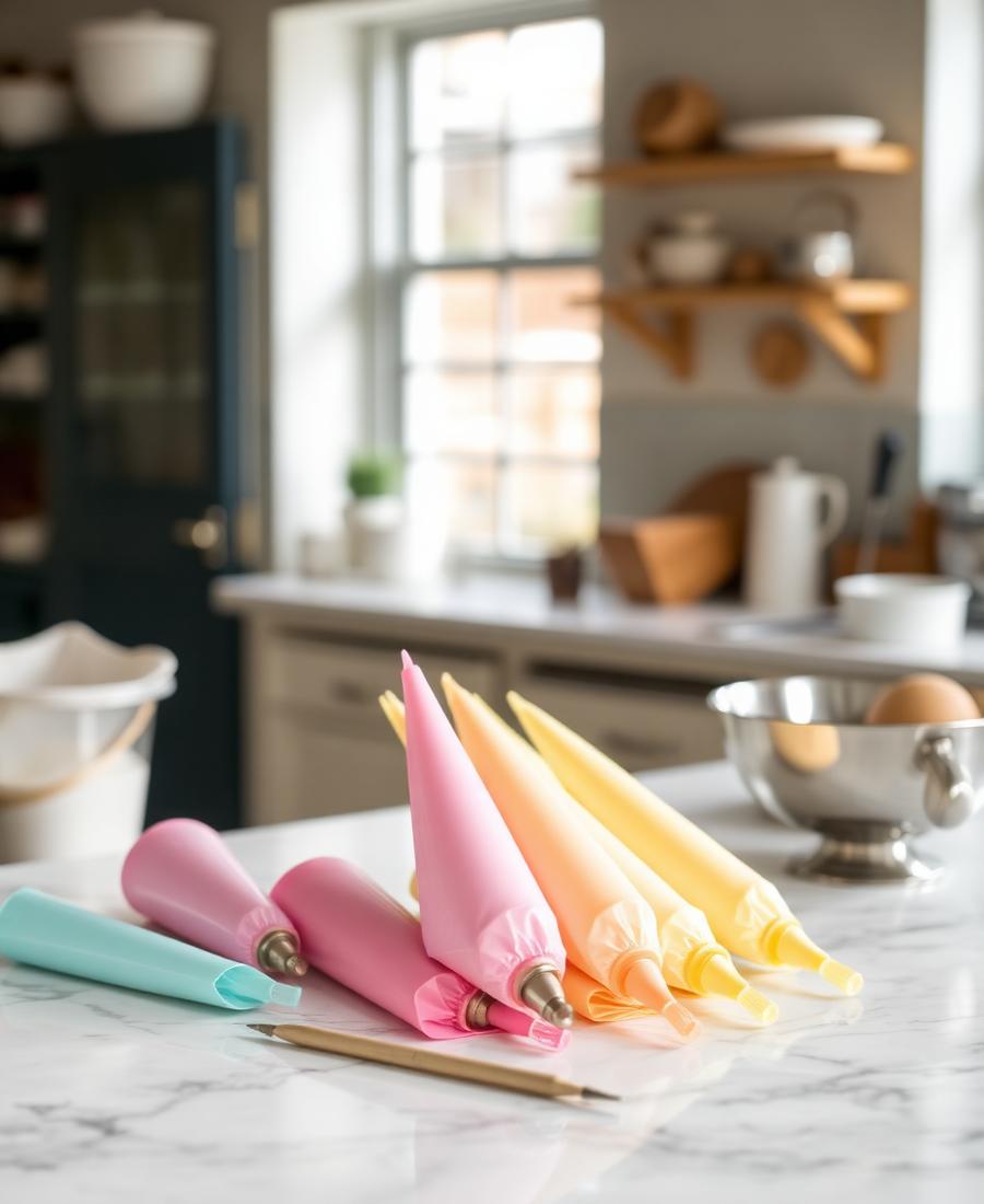 Pastel piping bags